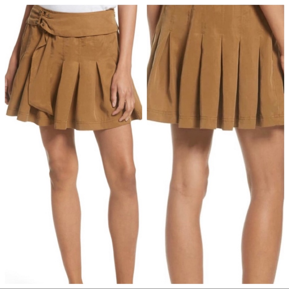 Free People Lost In The Light Pleated Belted Miniskirt - Picture 1 of 7